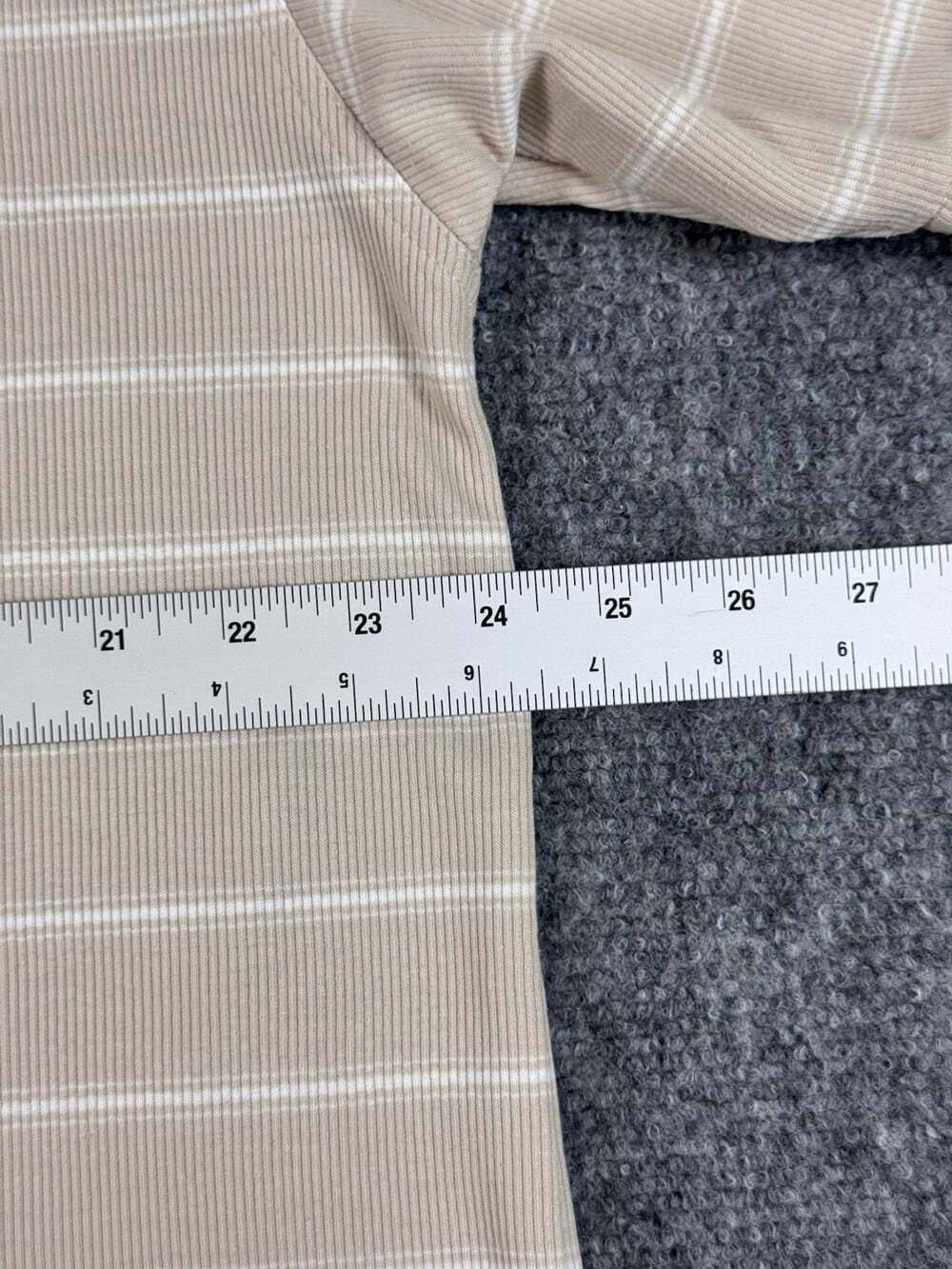 Greg Norman Beige/White Striped Cotton Short Sleeve Collared Polo Size L - Picture 5 of 9